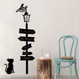 Wallity Where To Go ? Escultura de pared metálica negra
